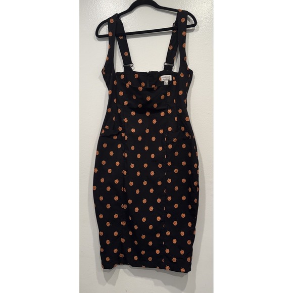 Unique Vintage Dresses & Skirts - Unique Vintage Suspender Pumpkin Pencil Dress Large 10 12 Halloween Retro Pin Up